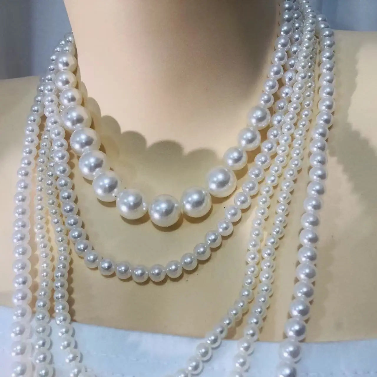 Multilayered Imitation Pearl Necklace for Woman Luxury Jewelry High Quality Fashion Woman Necklaces